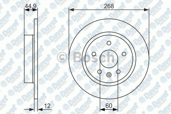 BOSCH 0986479C57 Fren Diski Arka 268.50mm Opel Astra J 1.4i 1.4i Turbo 1.6i 1.6i Turbo 1.7cdti 09->